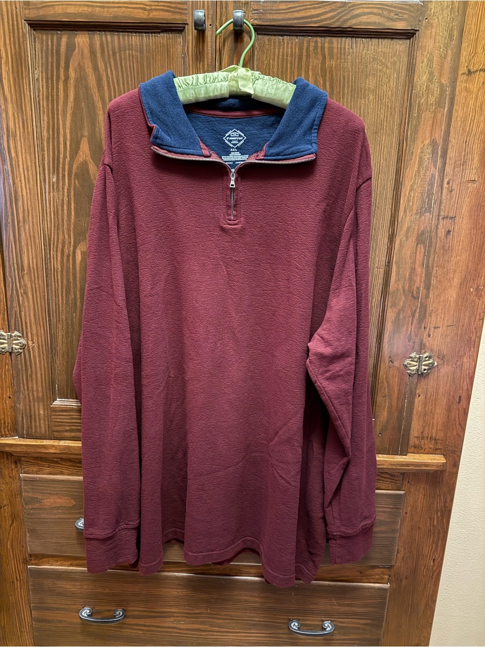 St. John's Bay Red Zip-Up Sweatshirt with Navy Lining